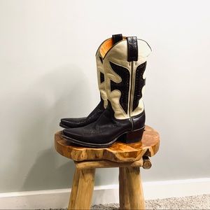 Frye Daisy Duke Western Boots Womens 6 Brown Cream